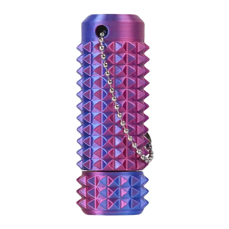 2RD GEN Stress Relief Fidget Keychain 28g --Thick Spike Blue-Green Grip, Rotatable Bearing For Focus & Palm Massage,